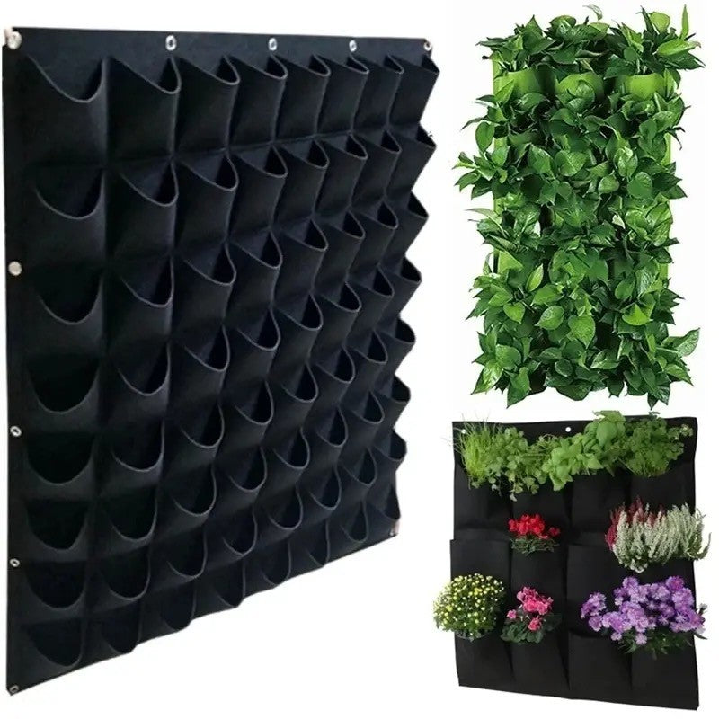 Parede Viva Vertical – Saco Plantador com Múltiplos Bolsos para Jardim