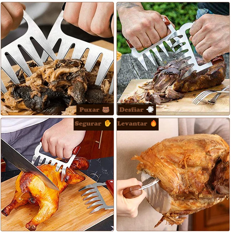 BearGrip BBQ – Garras de Urso Inox com Abridor de Garrafas