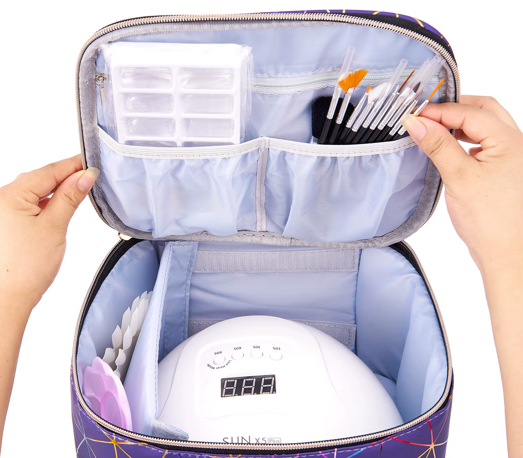 NailCase - Organizador de Esmaltes com Compartimento para Lâmpada de Unha UV/LED