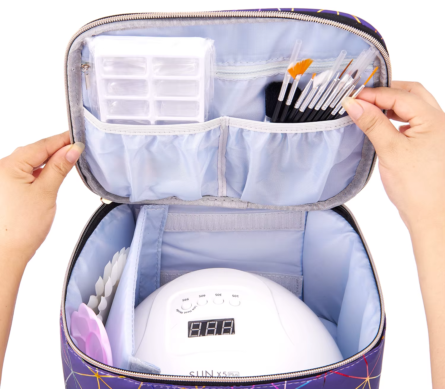 NailCase - Organizador de Esmaltes com Compartimento para Lâmpada de Unha UV/LED