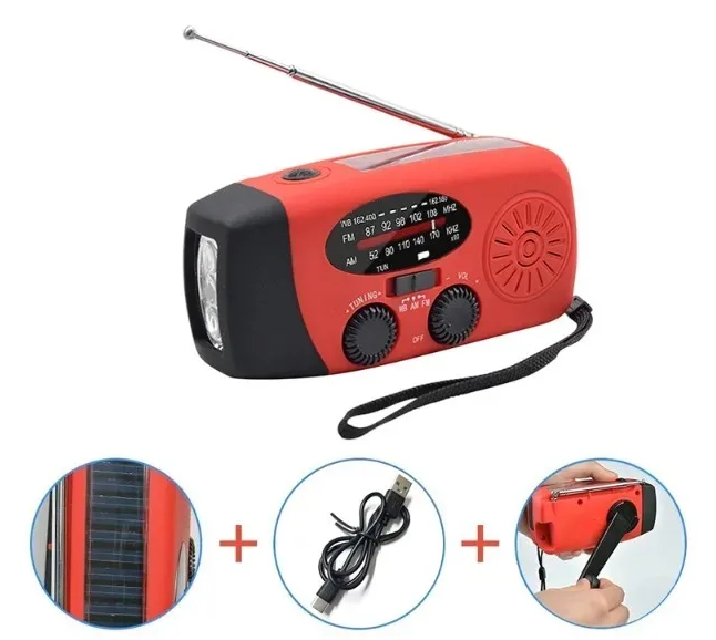 SolarCrank – Rádio Portátil de Emergência com Manivela e USB