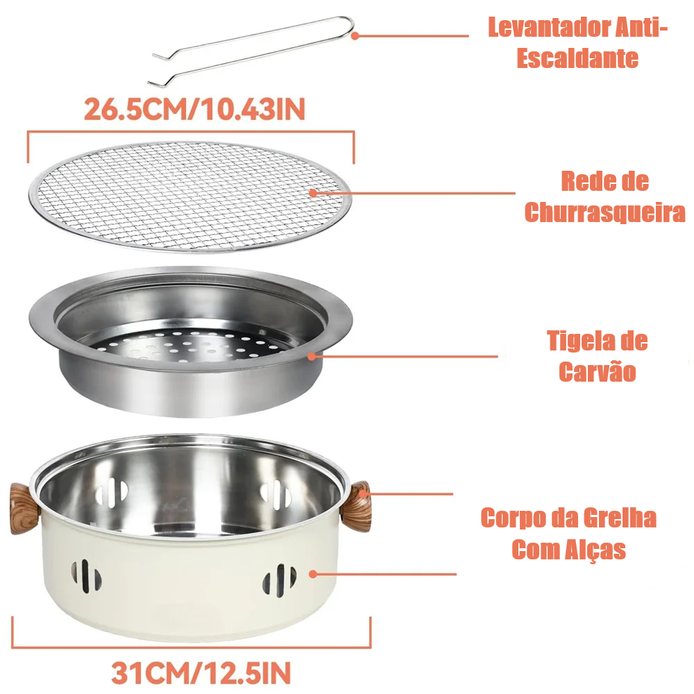 BrasaBox – Mini Churrasqueira a Carvão Portátil