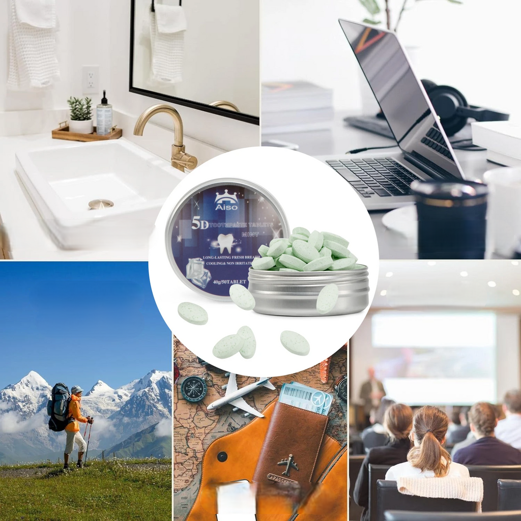 MintTab Viagem – Pastilha de dente hortelã portátil