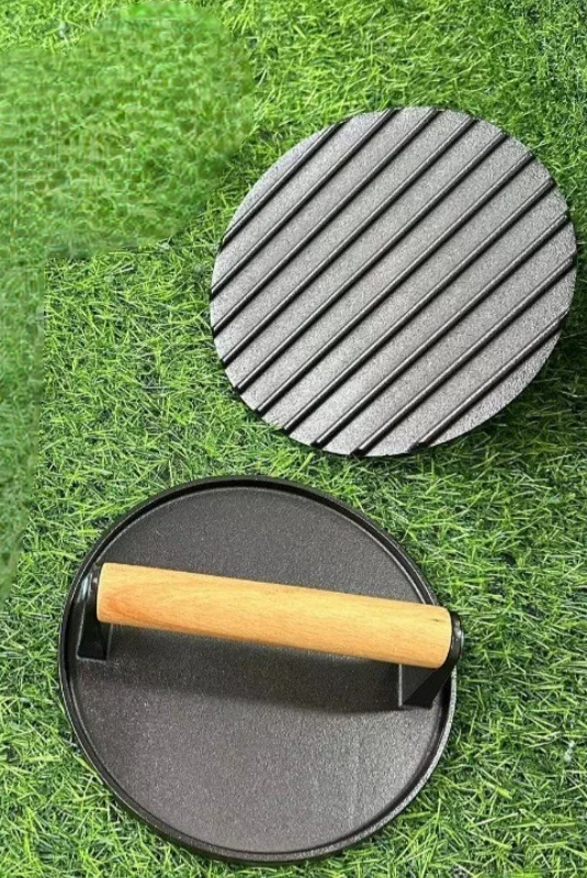 Smasher FerroGrip – Prensa de Ferro Fundido para Smash Burger e Grelha