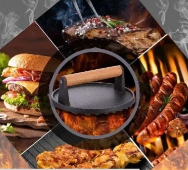 Smasher FerroGrip – Prensa de Ferro Fundido para Smash Burger e Grelha