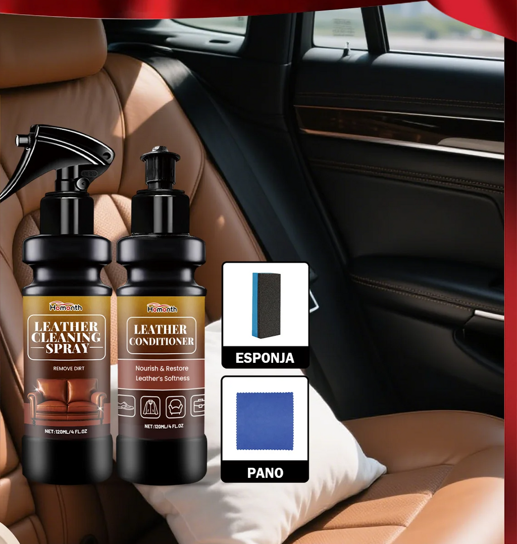 LeatherCare Supreme – Kit Limpeza e Condicionamento Couro Automotivo
