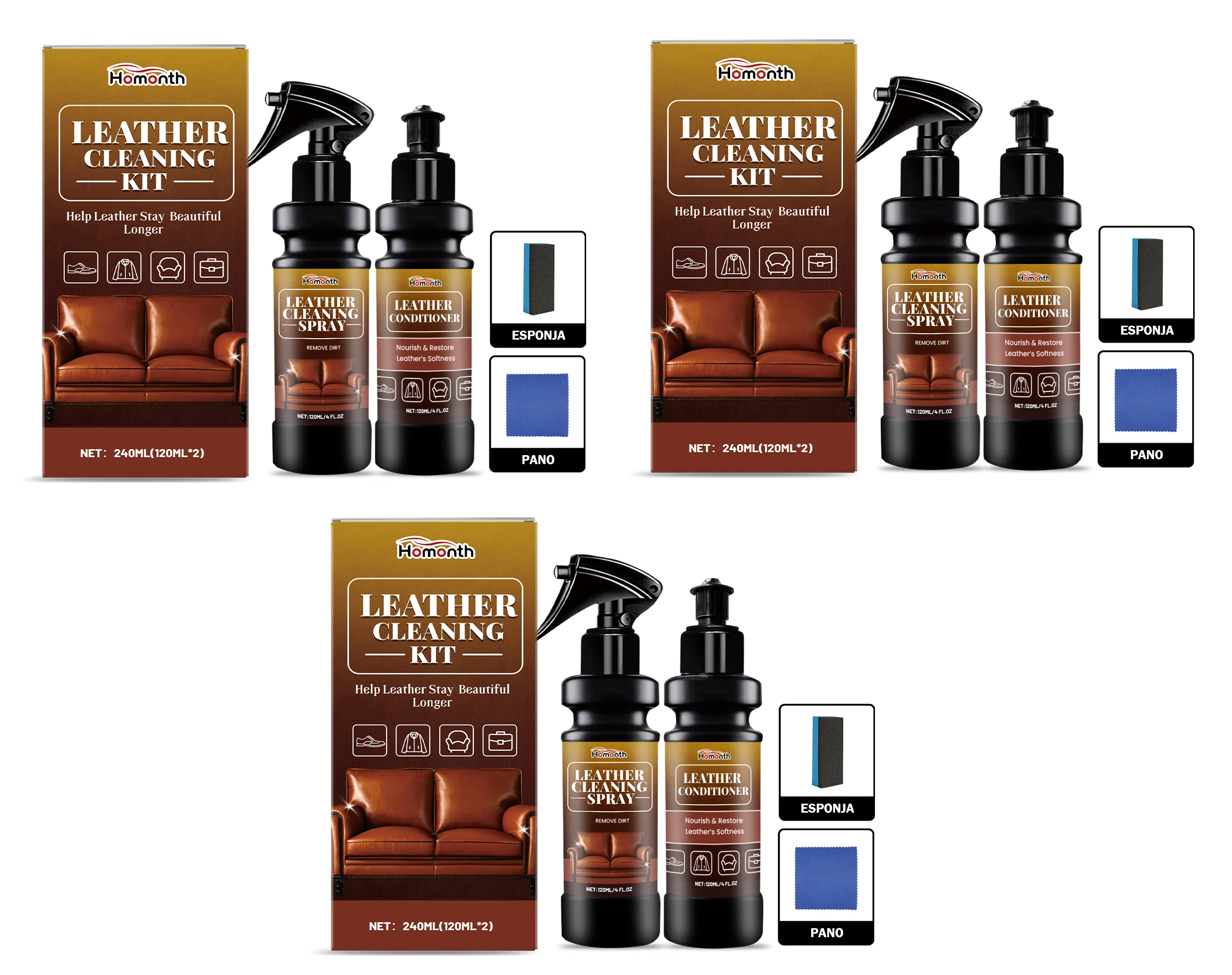 LeatherCare Supreme – Kit Limpeza e Condicionamento Couro Automotivo