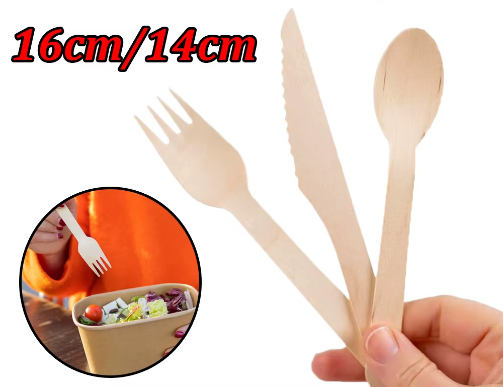 EcoGrill Cutlery – Talheres Descartáveis de Madeira para Churrasco