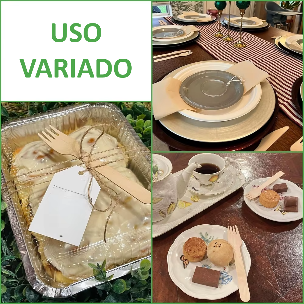 EcoGrill Cutlery – Talheres Descartáveis de Madeira para Churrasco