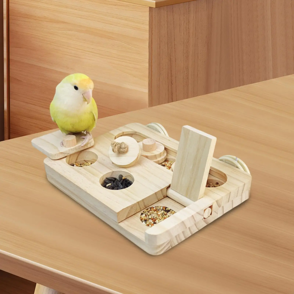 Madeira Mágica Aviária – Brinquedo de Enriquecimento para Aves e Roedores