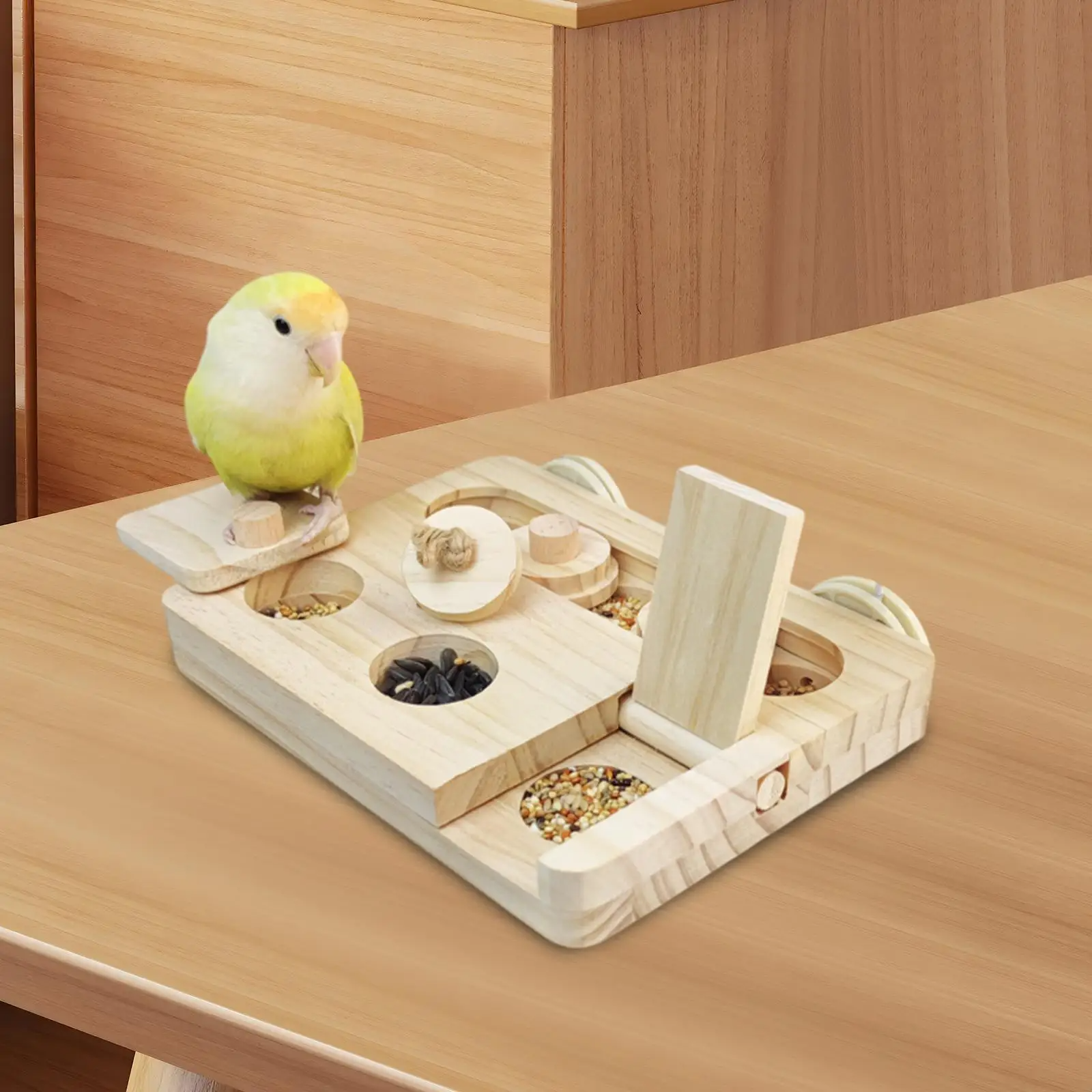 Madeira Mágica Aviária – Brinquedo de Enriquecimento para Aves e Roedores