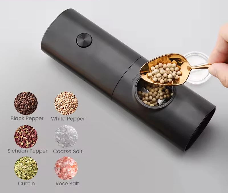 AuraMill – Moedor Elétrico de Sal e Pimenta com LED