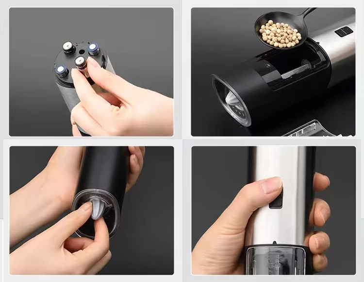 AuraMill – Moedor Elétrico de Sal e Pimenta com LED