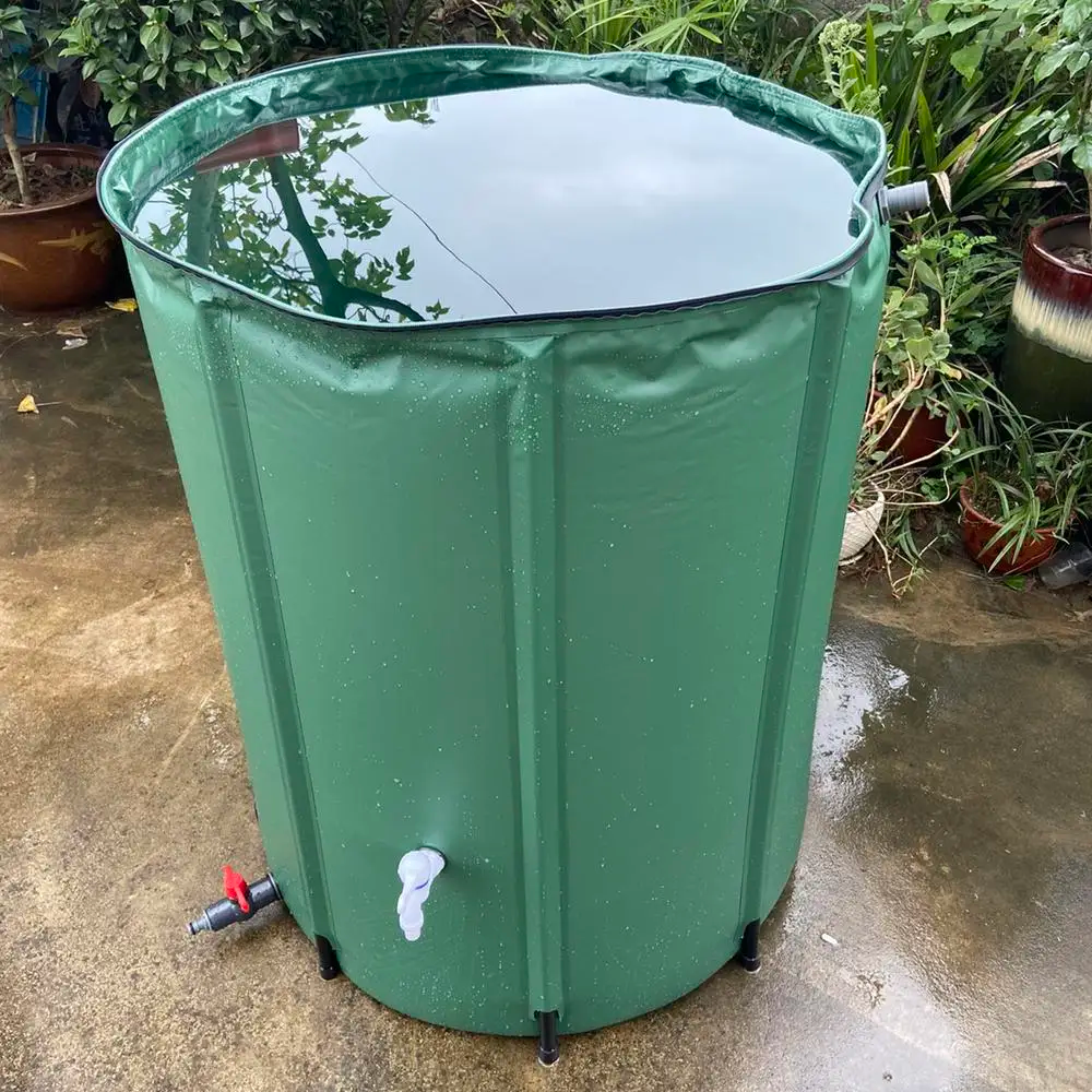 AquaFold – Tanque Dobrável para Coleta de Água de Chuva no Jardim