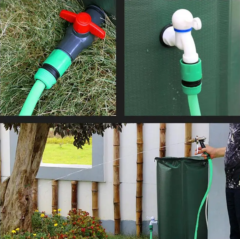 AquaFold – Tanque Dobrável para Coleta de Água de Chuva no Jardim