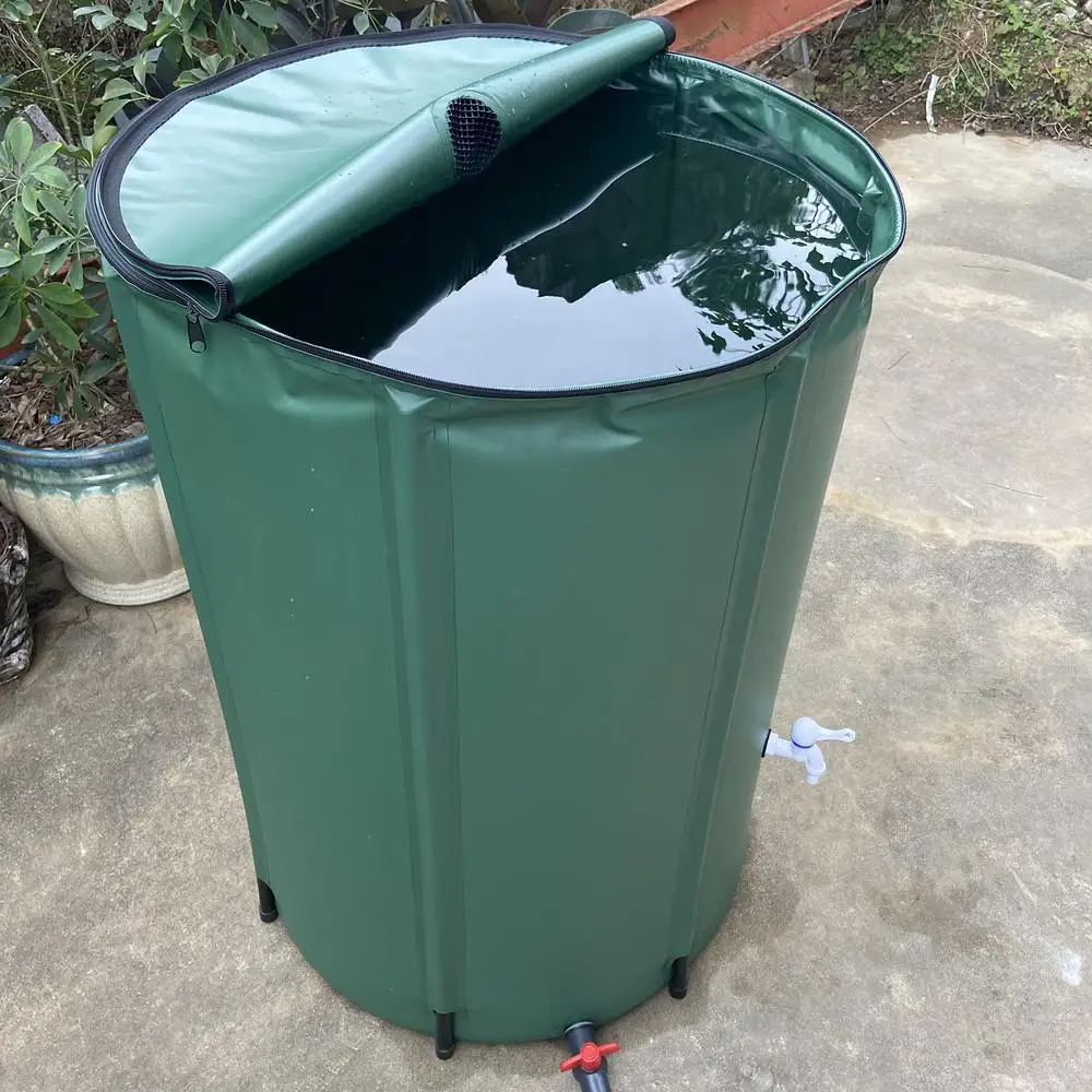 AquaFold – Tanque Dobrável para Coleta de Água de Chuva no Jardim