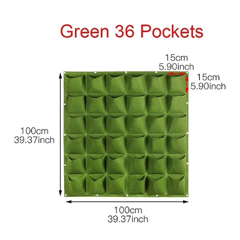 Parede Viva Vertical – Saco Plantador com Múltiplos Bolsos para Jardim