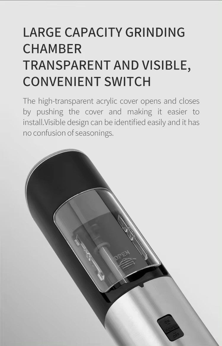 AuraMill – Moedor Elétrico de Sal e Pimenta com LED