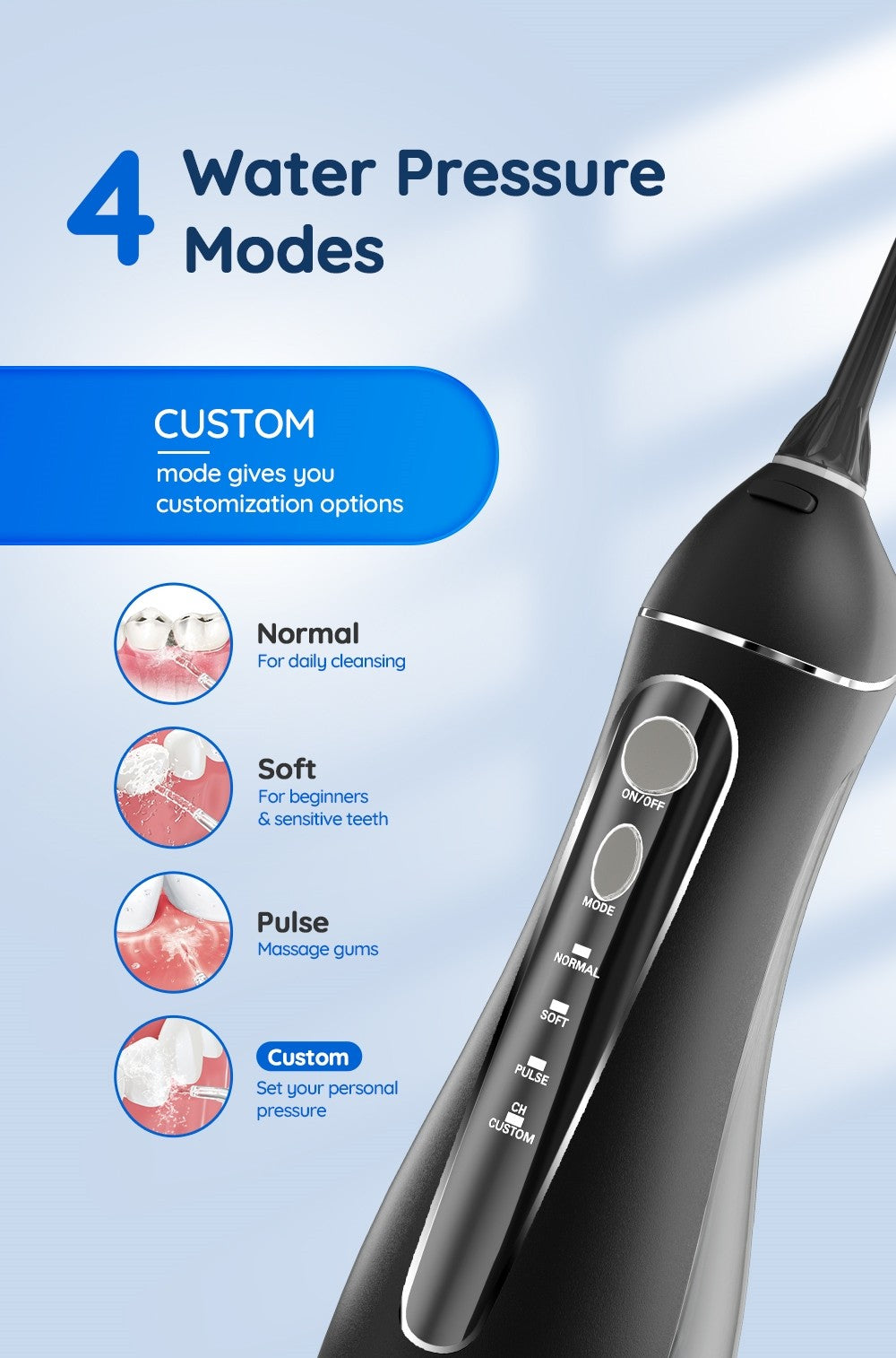 AquaFloss Portátil – Water Flosser USB Recarregável