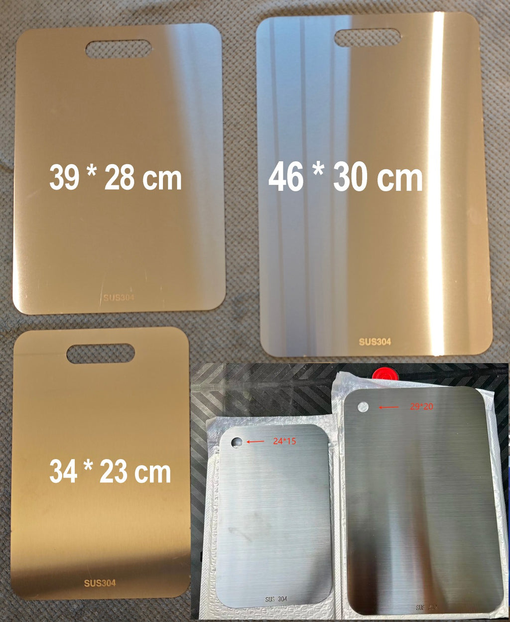 SteelChef Board – Tábua de Corte Inox 304 Antibacteriana para Cozinha Completa