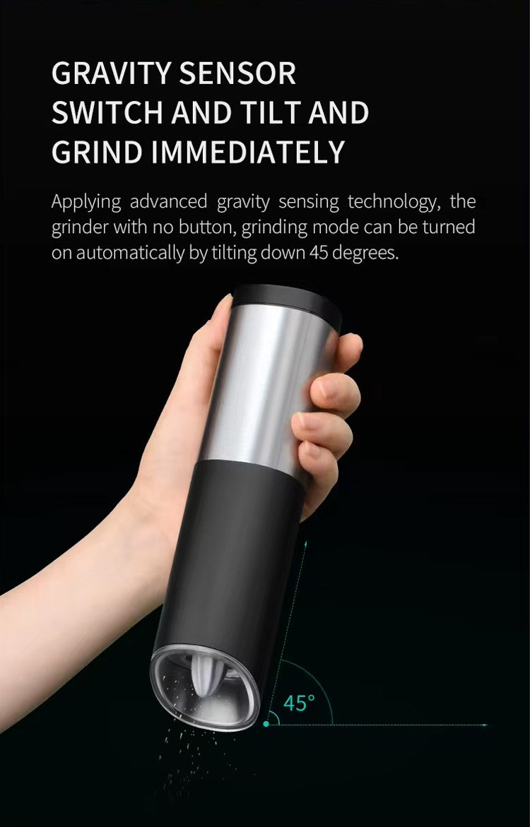 AuraMill – Moedor Elétrico de Sal e Pimenta com LED