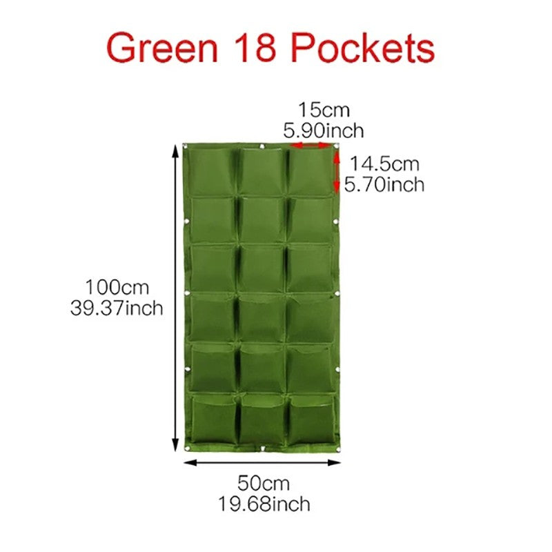 Parede Viva Vertical – Saco Plantador com Múltiplos Bolsos para Jardim