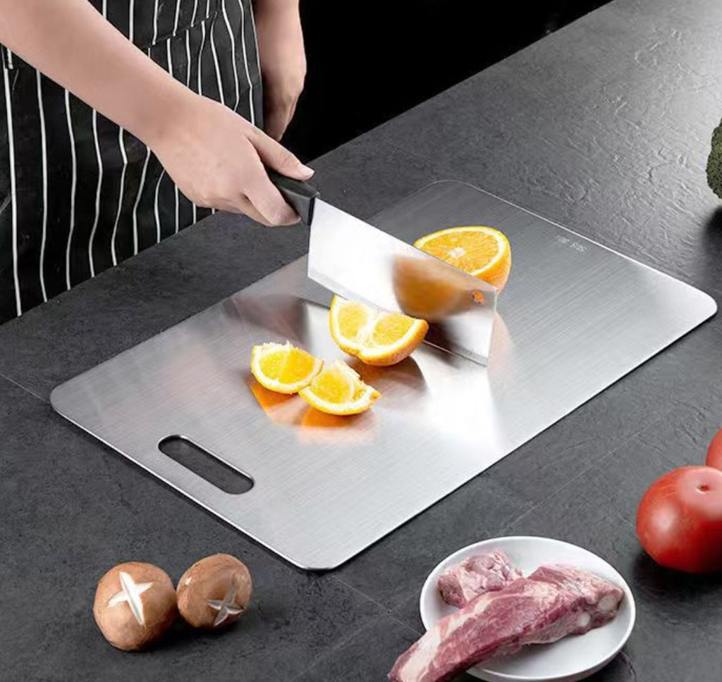 SteelChef Board – Tábua de Corte Inox 304 Antibacteriana para Cozinha Completa