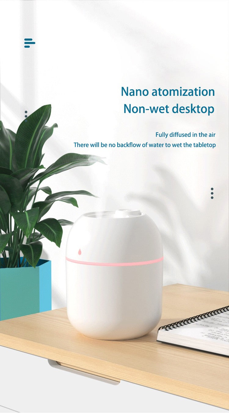 BreezeGlow USB – Mini Umidificador Silencioso com LED para Carro e Mesa