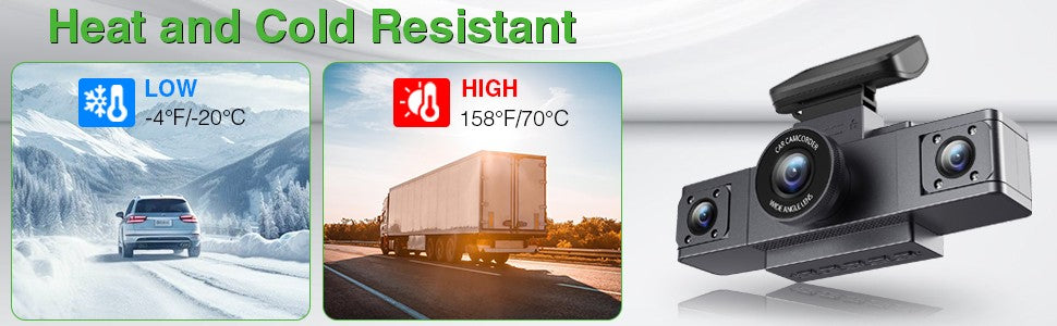 RoadVision 3X Cam – Dash Cam 3 Canais 1080P com Visão Noturna e Gravação Frontal + Interior | Gmaioxo