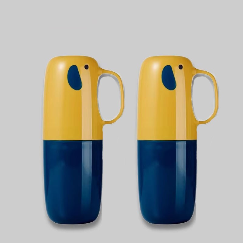 CupFante – Kit Portátil de Escova e Creme Dental com Copo em Formato de Elefante