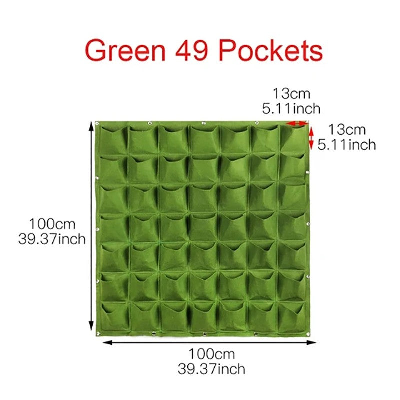 Parede Viva Vertical – Saco Plantador com Múltiplos Bolsos para Jardim