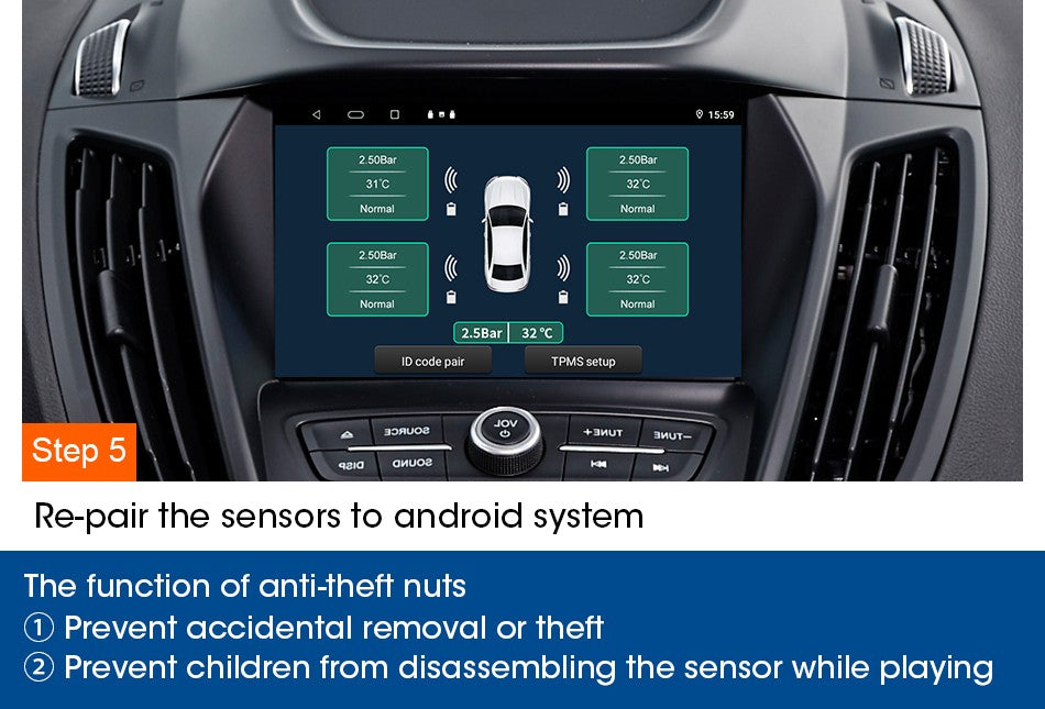 PressãoSegura TPMS – Monitor de Pressão com Alarmes Interno e Externo