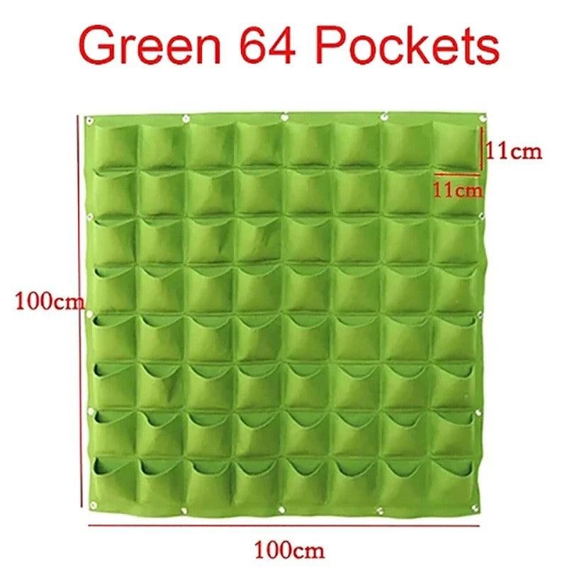 Parede Viva Vertical – Saco Plantador com Múltiplos Bolsos para Jardim