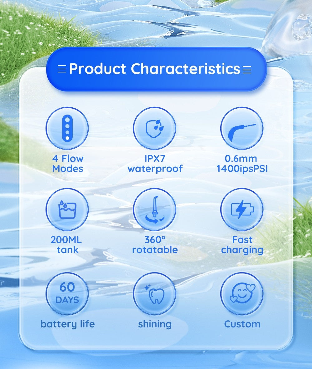 AquaFloss Portátil – Water Flosser USB Recarregável