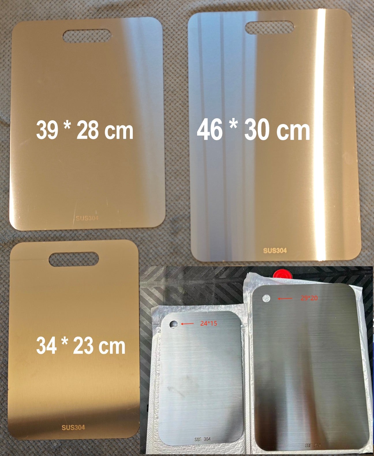 SteelChef Board – Tábua de Corte Inox 304 Antibacteriana para Cozinha Completa