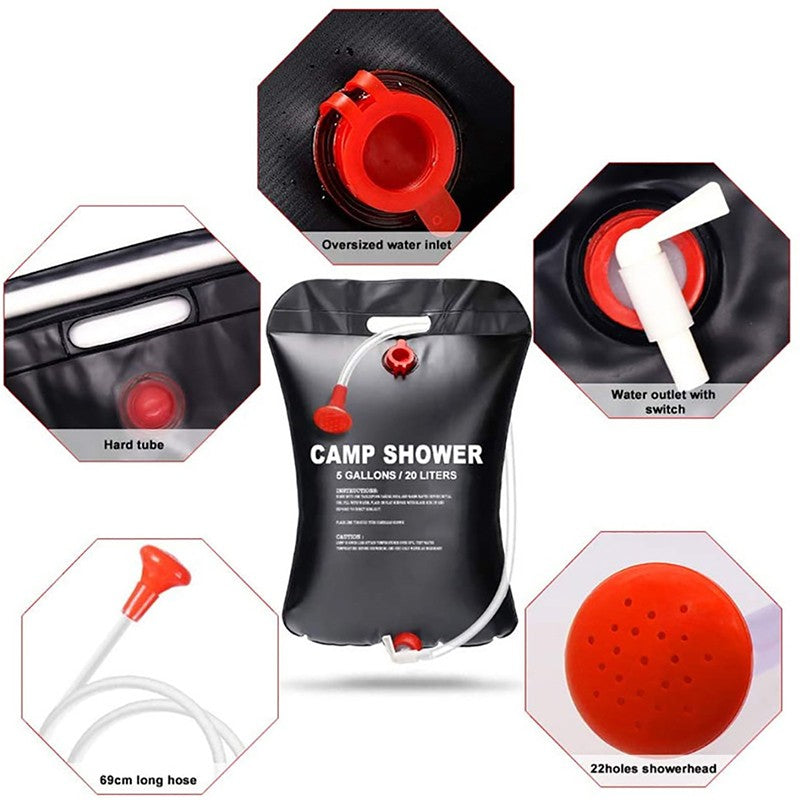 SunShower 20L – Chuveiro Solar Dobrável para Camping