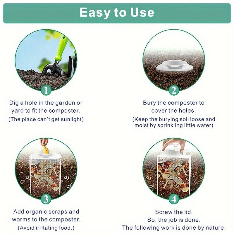 CompostaTubo Garden – Compostagem com Minhocas no Solo para Jardins e Gramados