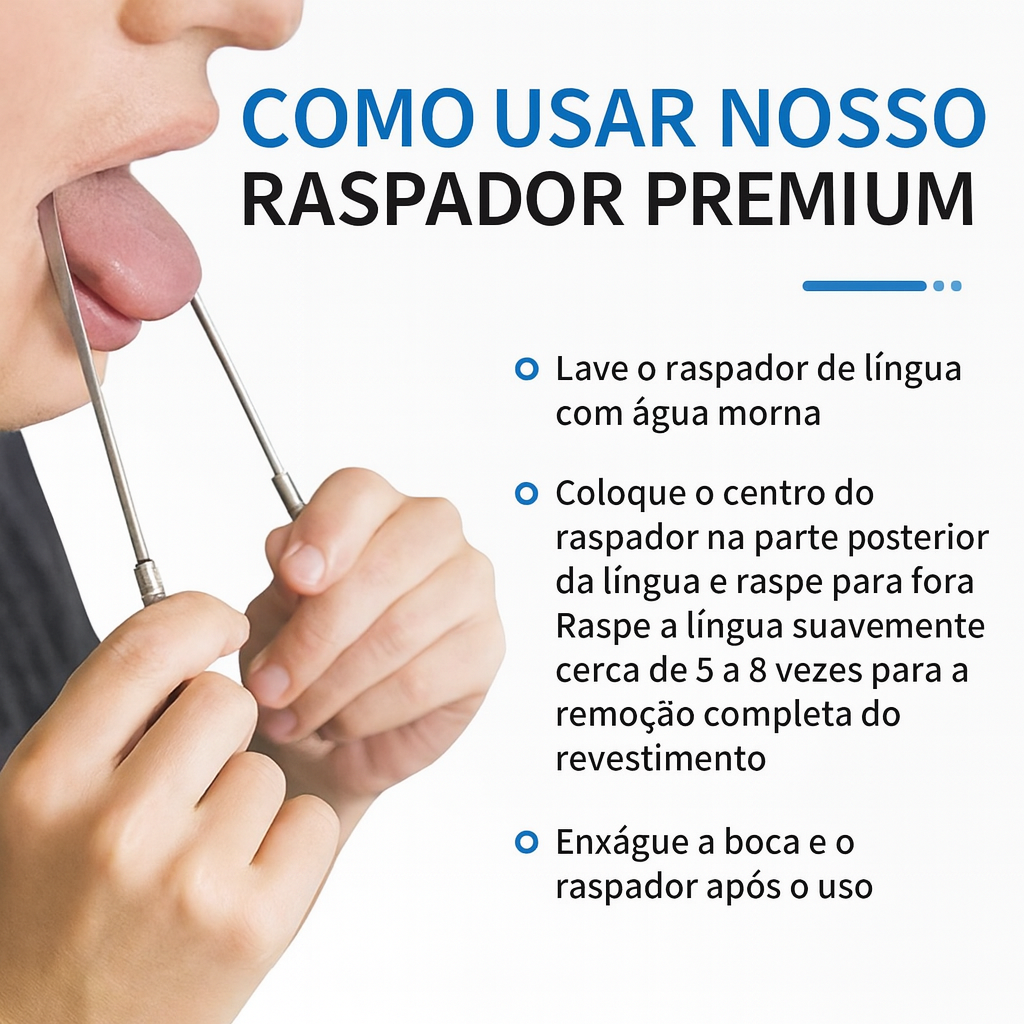 Stainless U-Lingua – Raspador de aço inoxidável em forma de U para limpeza profunda
