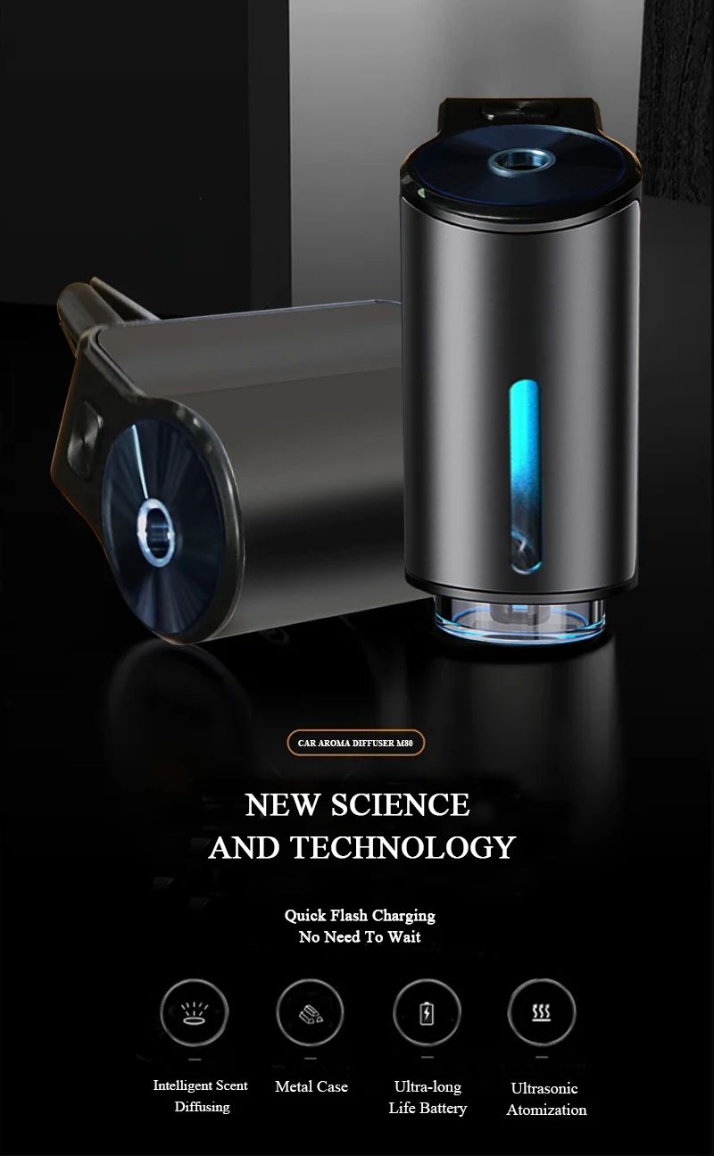 AromaDrive – Difusor Elétrico de Aromas para Carros com Óleo Essencial