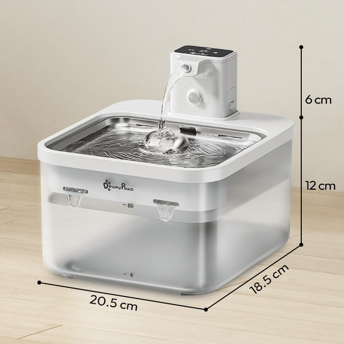 AquaPet Flow – Fonte Automática Inox com Sensor e Bateria para Gatos