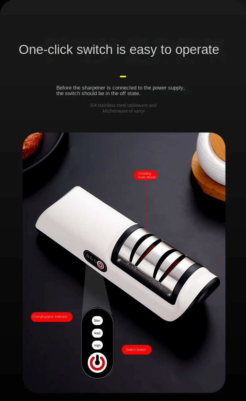 CortaFácil Turbo – Afiador Elétrico 4 Engrenagens para Facas