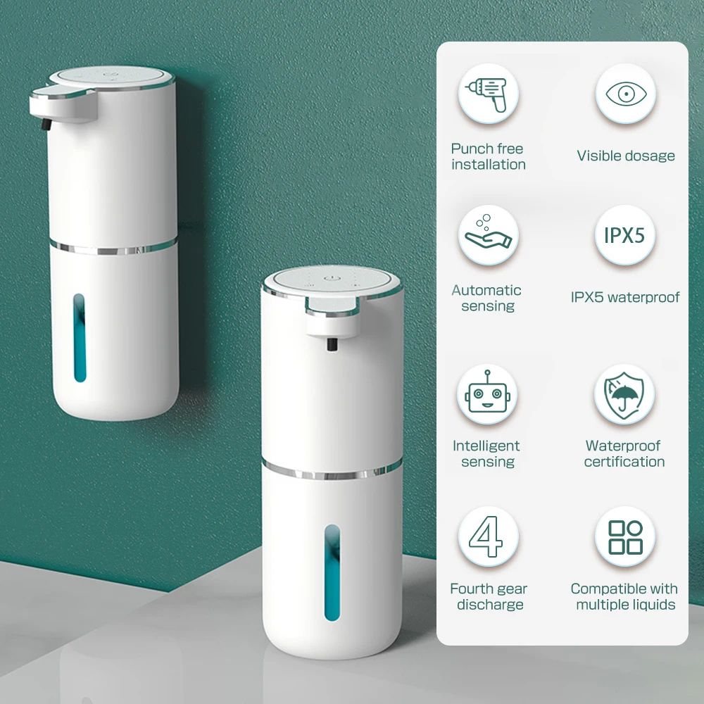 EspumaClick Pro – Dispensador Elétrico de Sabão com Sensor e 4 Níveis Ajustáveis