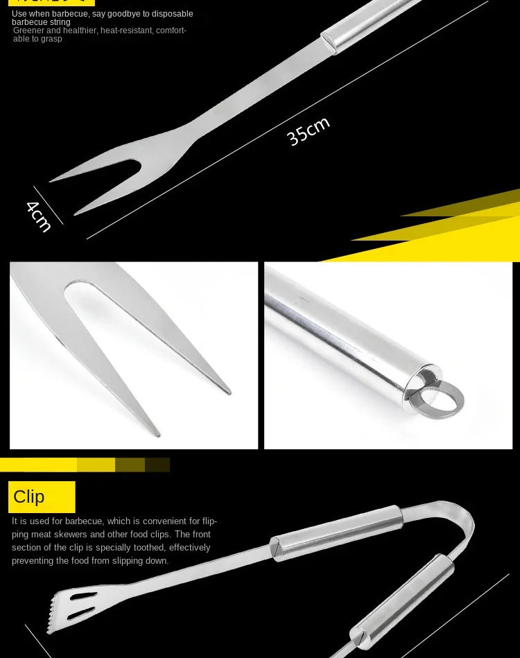 ForgeKit Inox – Conjunto Completo de Ferramentas de Aço Inoxidável para Grelhar