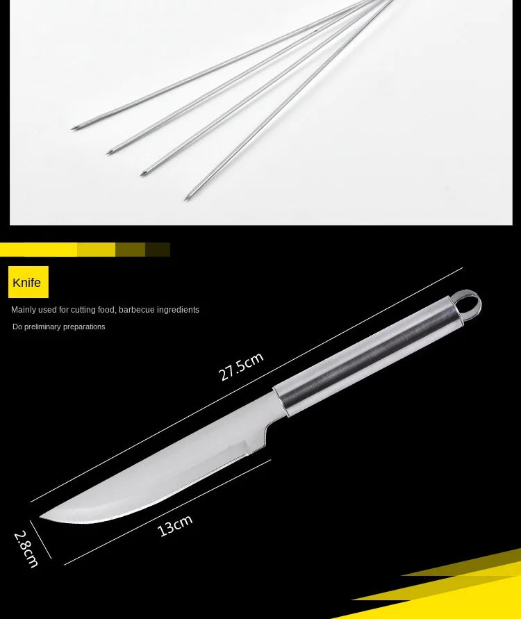 ForgeKit Inox – Conjunto Completo de Ferramentas de Aço Inoxidável para Grelhar