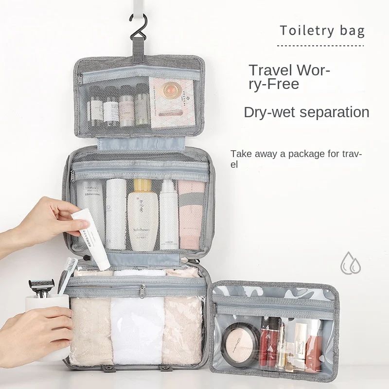 TravelCare Bag – Bolsa de Higiene com Separação Seca e Molhada | Dobrável & à Prova d’Água