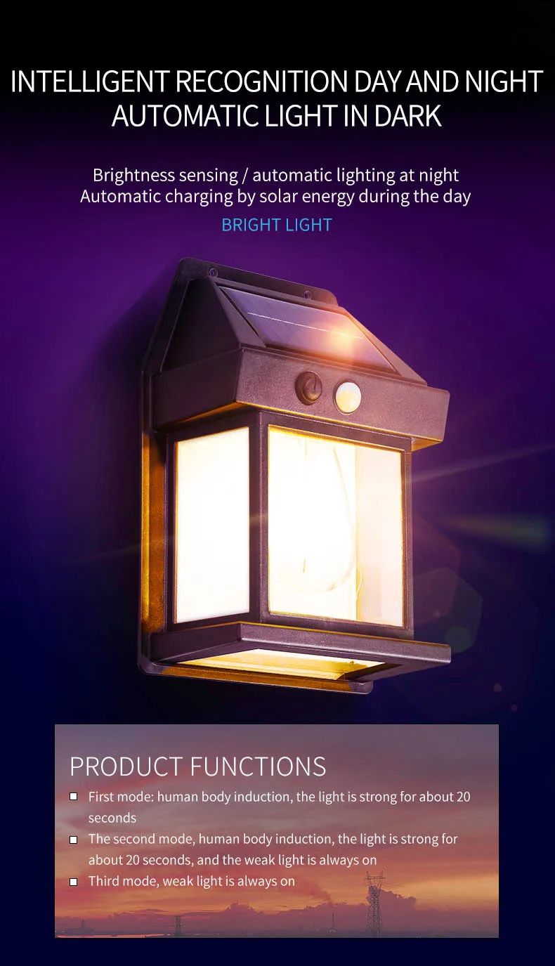 Vigia Noturno LED – Iluminador de Parede com Sensor de Movimento e Energia Solar