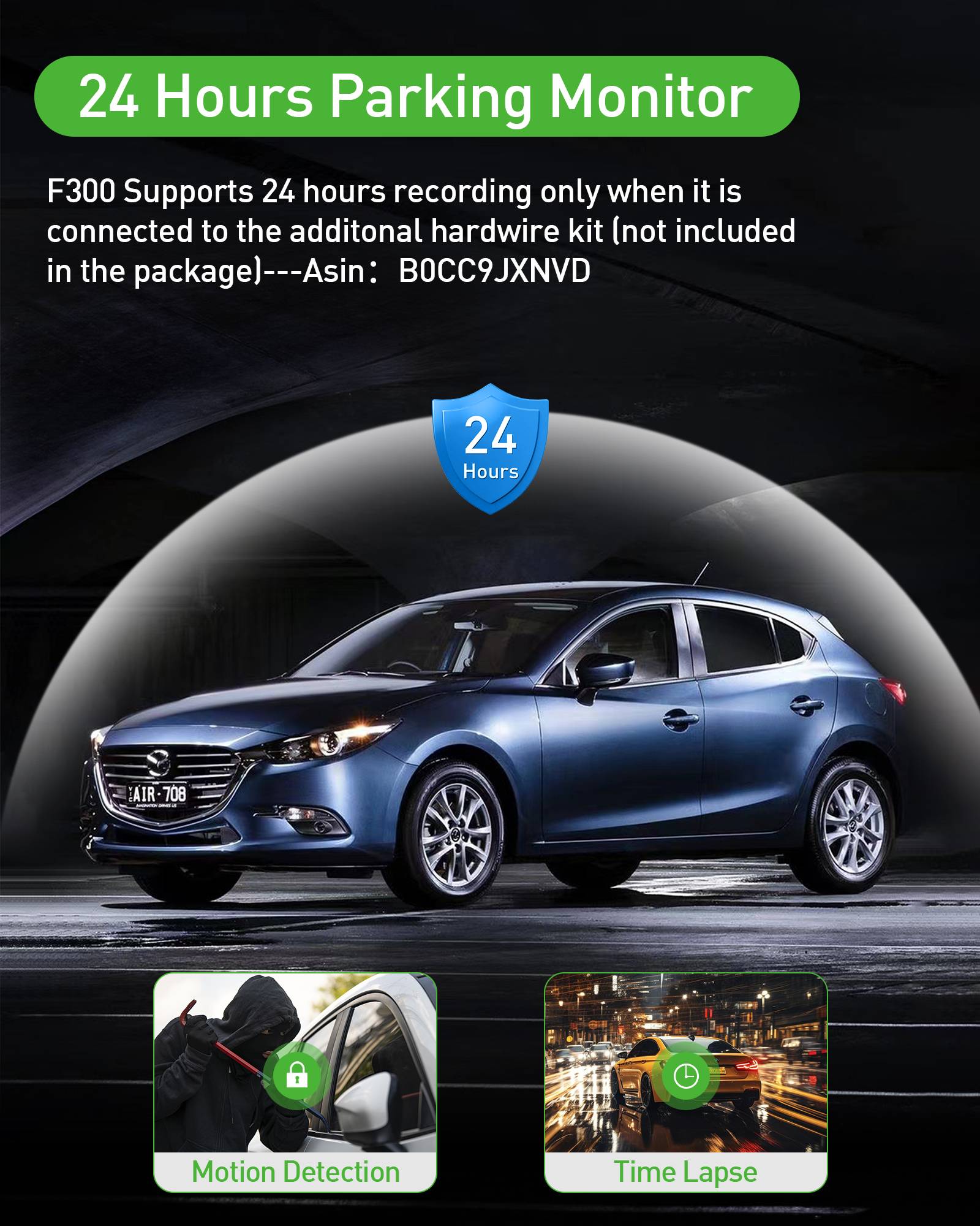 RoadVision 3X Cam – Dash Cam 3 Canais 1080P com Visão Noturna e Gravação Frontal + Interior | Gmaioxo