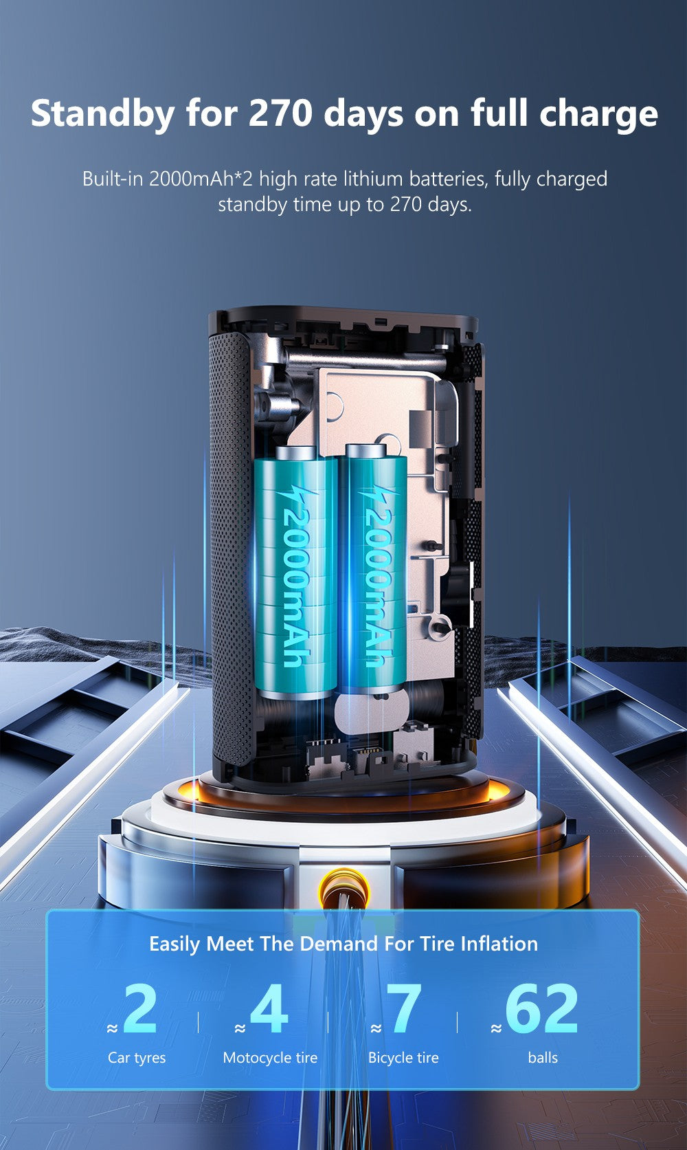 TurboInflator 150 PSI – Mini Compressor Portátil para Carro e Bike