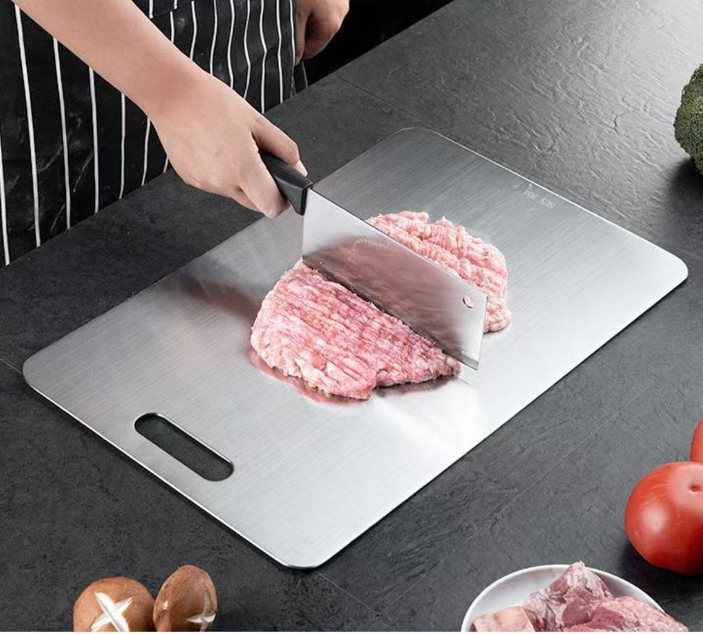 SteelChef Board – Tábua de Corte Inox 304 Antibacteriana para Cozinha Completa