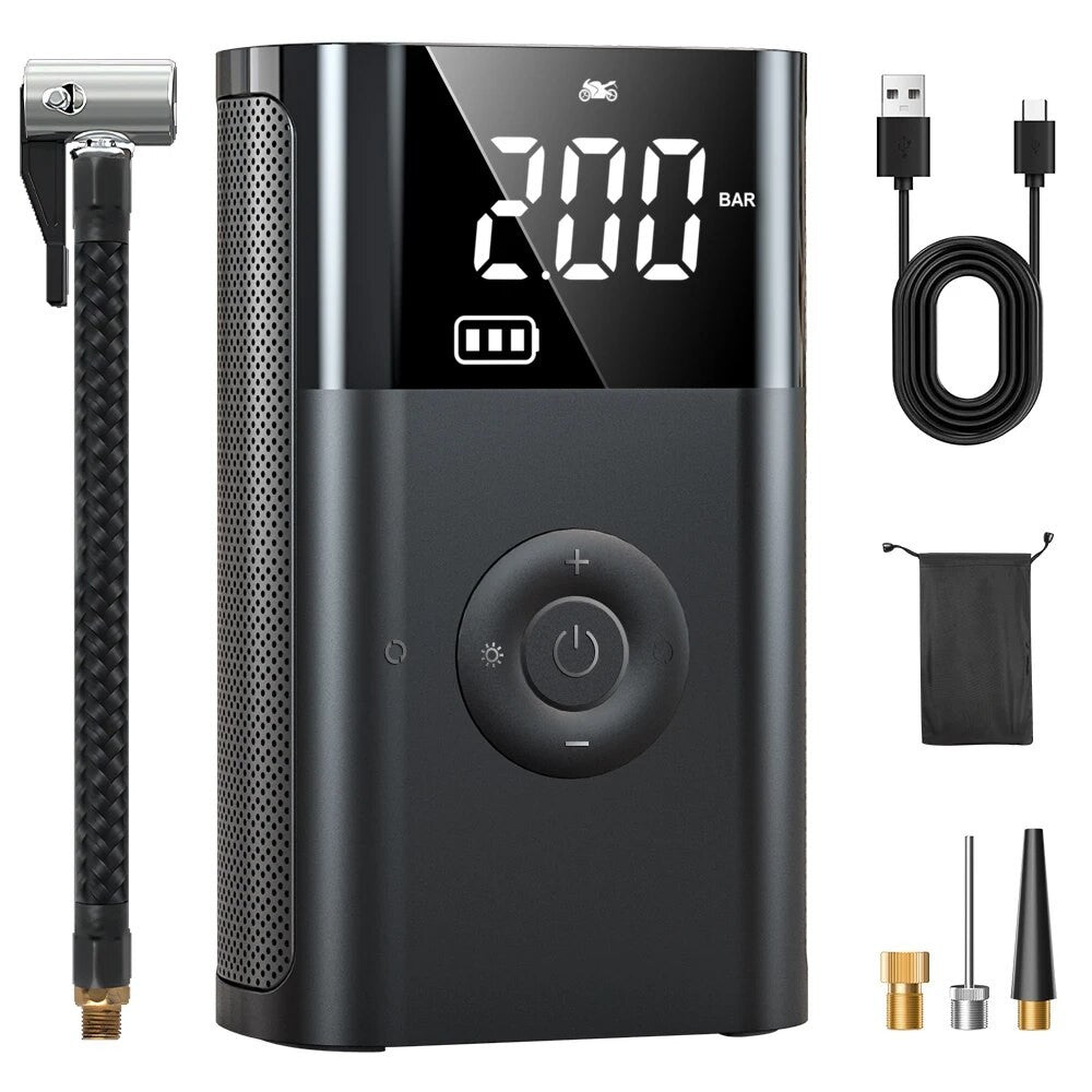 TurboInflator 150 PSI – Mini Compressor Portátil para Carro e Bike